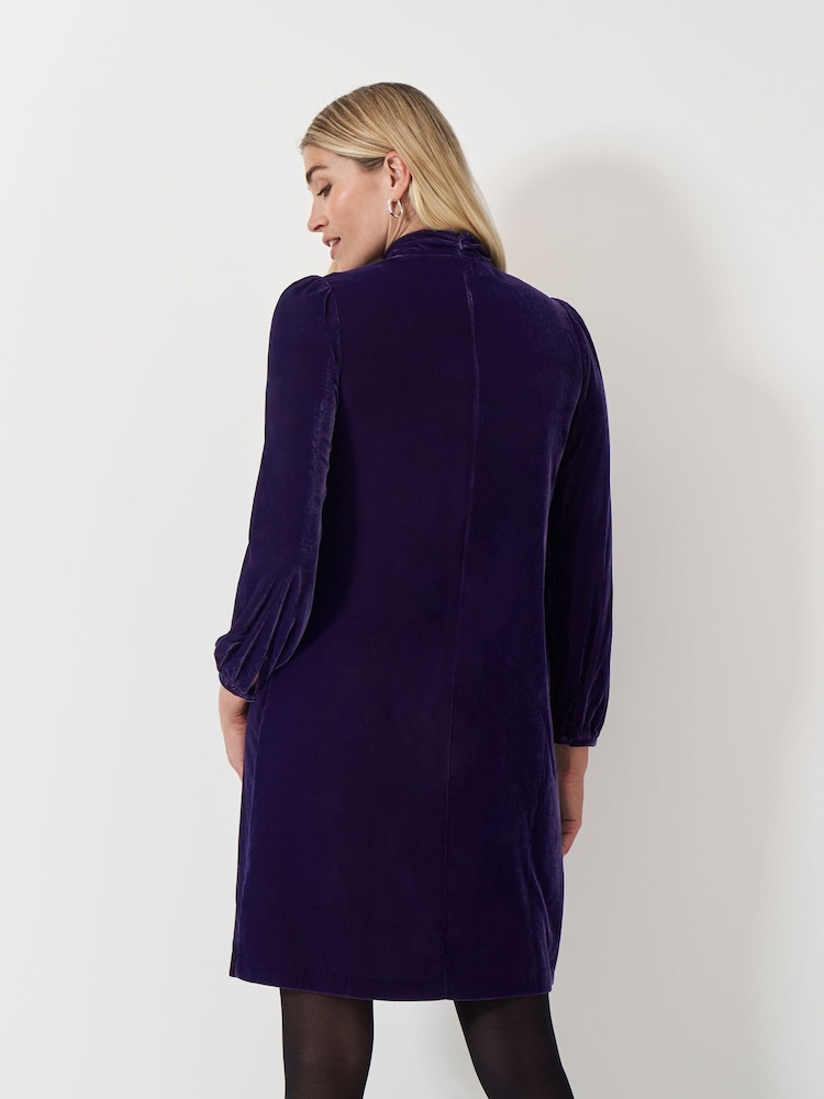 Crew Clothing Company Rochie din catifea Georgia Twist Shift Front - Image 2 of 5