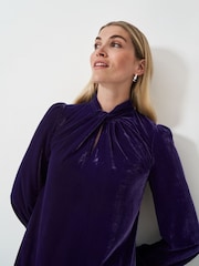 Crew Clothing Company Rochie din catifea Georgia Twist Shift Front - Image 4 of 5