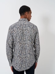 Crew Clothing Blue Meadow Print 100% Cotton Shirt - Image 3 of 5