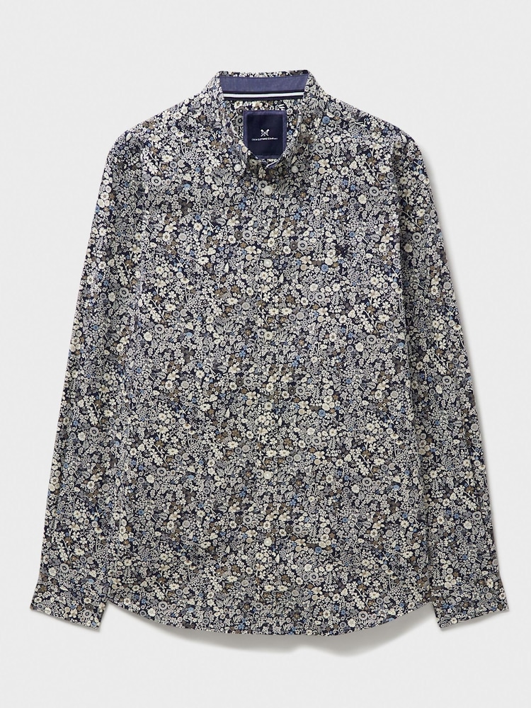 Crew Clothing Blue Meadow Print 100% Cotton Shirt - Image 5 of 5
