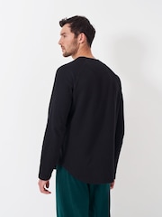 Crew Clothing Company Blue Chrome Long Sleeve Cotton Blend Waffle T-Shirt - Image 2 of 4