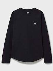 Crew Clothing Company Blue Chrome Long Sleeve Cotton Blend Waffle T-Shirt - Image 4 of 4