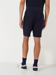 Crew Clothing Blue Cotton Blend Waffle Lounge Shorts - Image 3 of 4