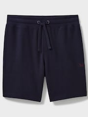 Crew Clothing Blue Cotton Blend Waffle Lounge Shorts - Image 4 of 4