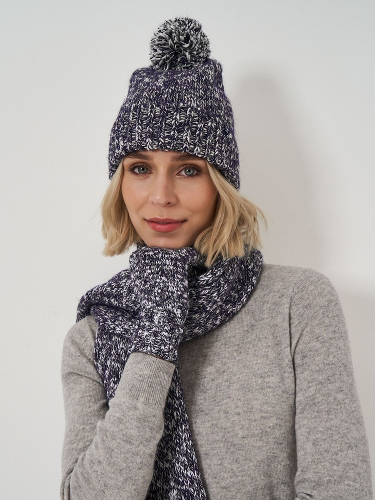Crew Clothing Blue Twisted Yarn Beanie - Image 1 of 2