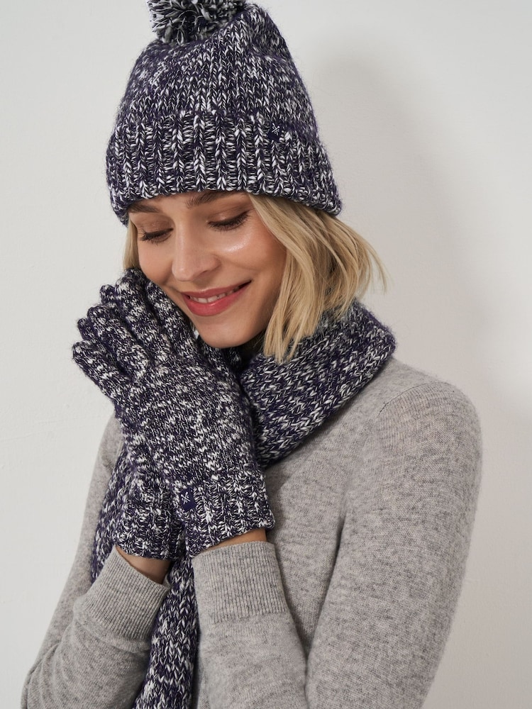 Crew Clothing Company Blue Twisted Yarn Gloves - Image 1 of 2