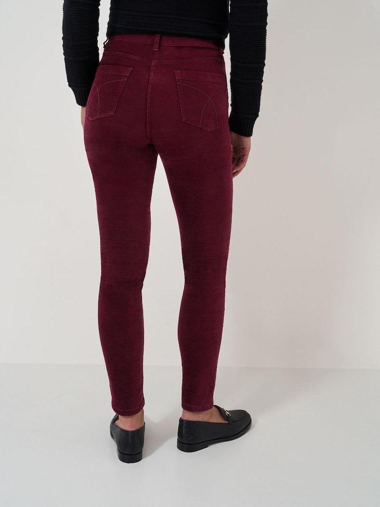 Crew Clothing Red Velvet 5 Pocket Skinny Trousers - Image 2 of 5