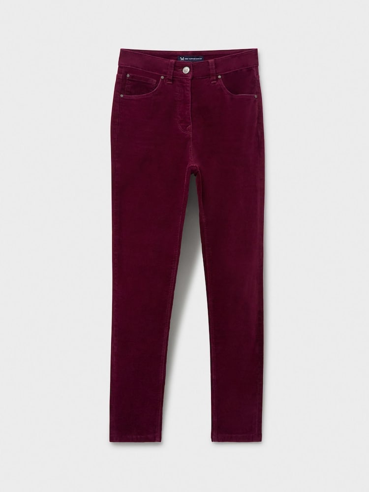 Crew Clothing Red Velvet 5 Pocket Skinny Trousers - Image 5 of 5