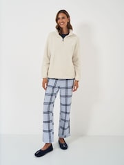 Crew Clothing Company Natural Borg Lounge Half Zip Sweatshirt - Image 3 of 4