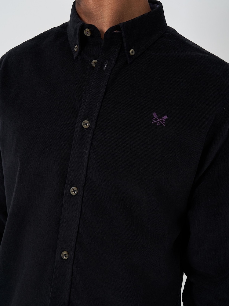 Crew Clothing Black Corduroy 100% Cotton Black Shirt - Image 4 of 4