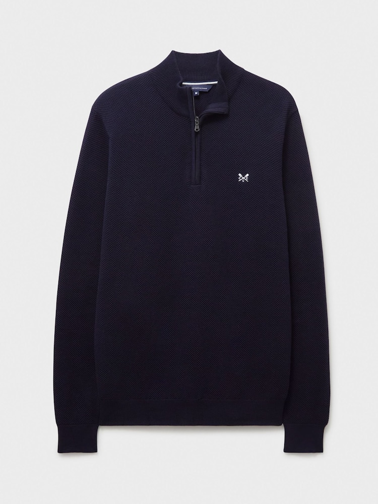 Crew Clothing Pique Stitch Half Zip 100% Cotton Jumper - Imagen 5 de 5 Crew Clothing Pique Stitch Half Zip 100% Cotton Jumper - Imagen 5 de 5