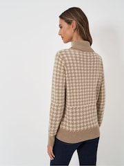 Crew Clothing Natural Houndstooth Roll Neck Jumper - Image 2 of 5