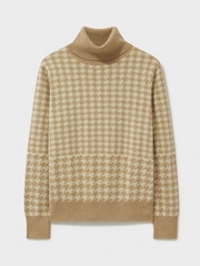 Crew Clothing Natural Houndstooth Roll Neck Jumper - Image 5 of 5