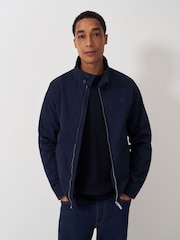 Crew Clothing Company Blue Harrington 100% Cotton Jacket - Image 1 of 4