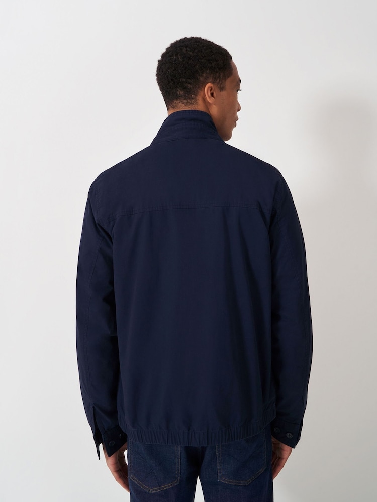 Crew Clothing Company Blue Harrington 100% Cotton Jacket - Image 2 of 4