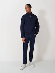 Crew Clothing Company Blue Harrington 100% Cotton Jacket - Image 3 of 4