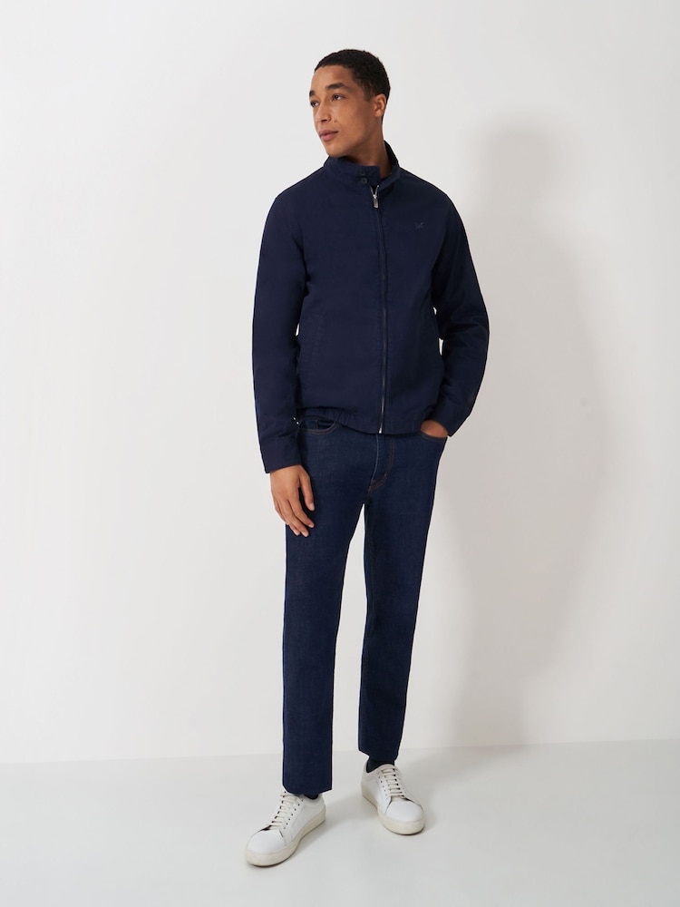 Crew Clothing Company Blue Harrington 100% Cotton Jacket - Image 3 of 4