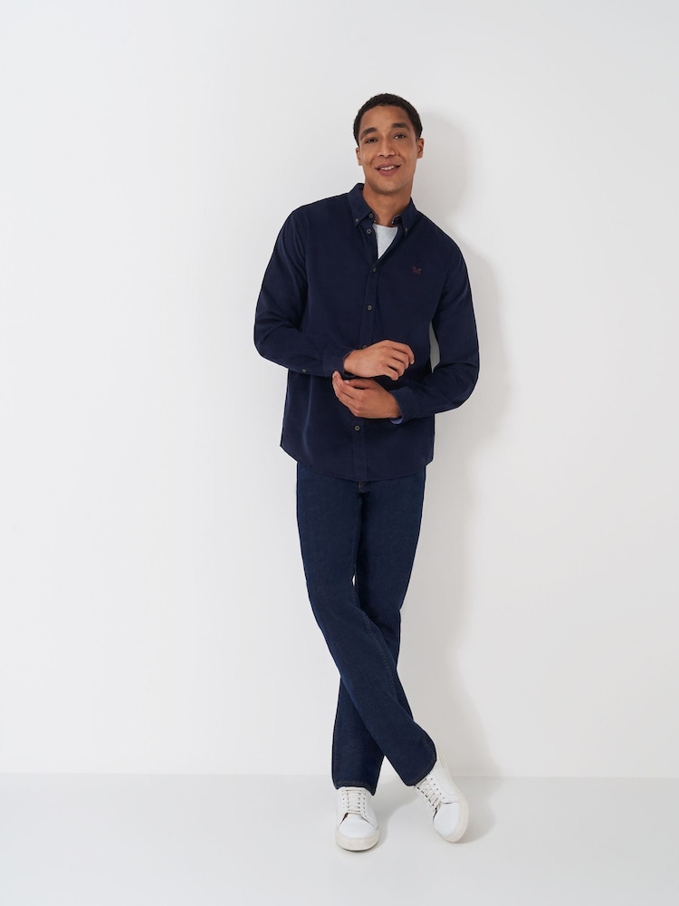 Crew Clothing Blue Corduroy 100% Cotton Shirt - Image 2 of 2