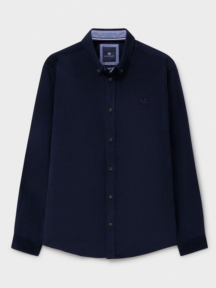 Crew Clothing Blue Corduroy 100% Cotton Shirt - Image 5 of 5