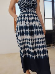 Navy Shirred Bandeau Midi Dress - Image 5 of 6