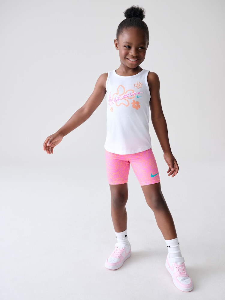 Nike Pink Little Kids Wild Flower T-Shirt and Bike Shorts Set - Image 1 of 11 Nike Pink Little Kids Wild Flower T-Shirt and Bike Shorts Set - Image 1 of 11