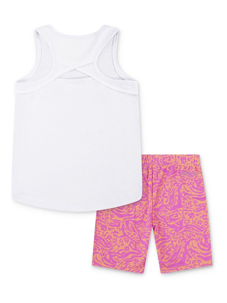 Nike Pink Little Kids Wild Flower T-Shirt and Bike Shorts Set - Image 2 of 5