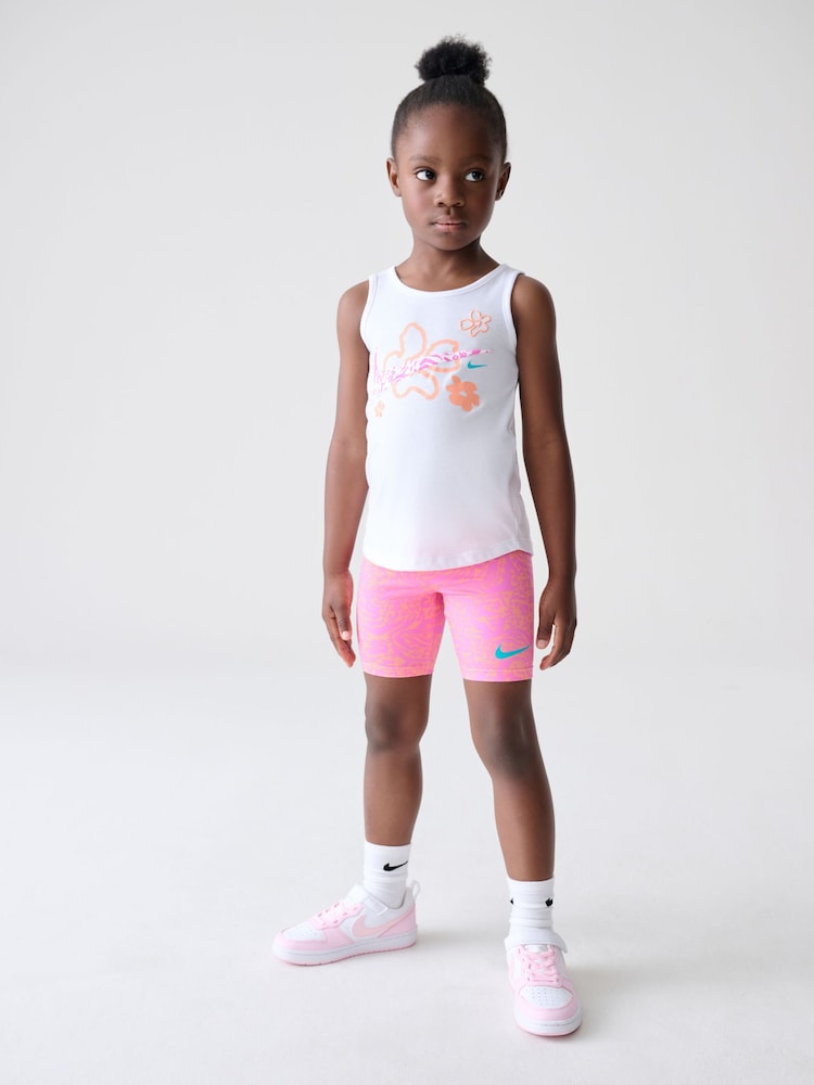 Nike Pink Little Kids Wild Flower T-Shirt and Bike Shorts Set - Image 2 of 11 Nike Pink Little Kids Wild Flower T-Shirt and Bike Shorts Set - Image 2 of 11