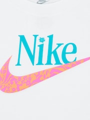 Nike White Little Kids Wild Flower Futura T-Shirt - Image 4 of 4