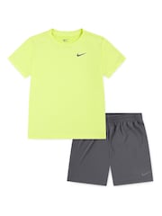 Nike Grey Little Kids DriFIT Shorts and T-Shirt Set - Image 1 of 5