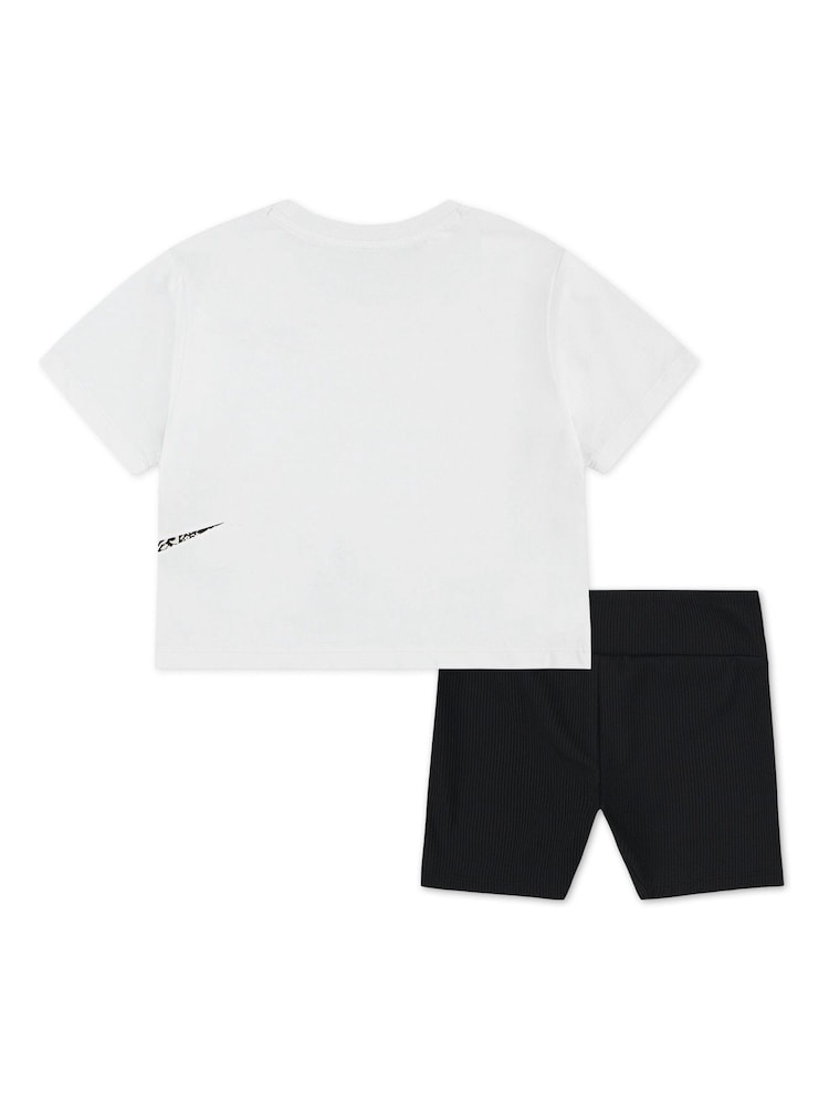 Nike Black Little Kids Wild Flower Boxy T-Shirt and Shorts Set - Image 2 of 5