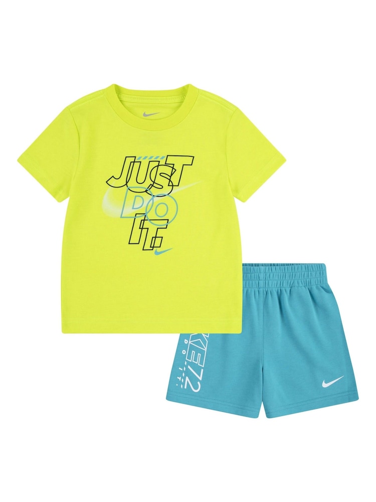 Nike Green Little Kids Rhythm T-Shirt and Shorts Set - Image 1 of 5