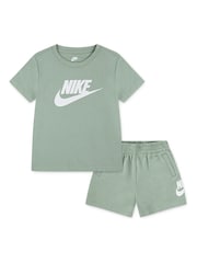 Nike Green Little Kids Club T-Shirt and Shorts Set - Image 1 of 4