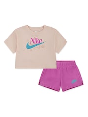 Nike Pink Little Kids Wild Flower Top and Shorts Set - Image 1 of 5