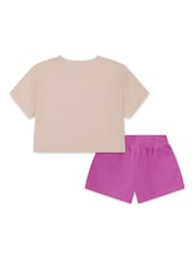 Nike Pink Little Kids Wild Flower Top and Shorts Set - Image 2 of 5