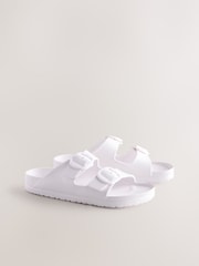 White EVA Beach Double Strap Flat Sliders - Image 5 of 8