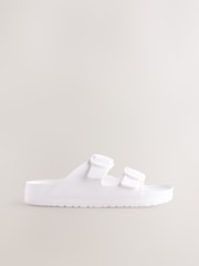 White EVA Beach Double Strap Flat Sliders - Image 6 of 8