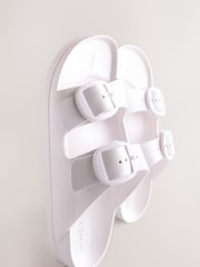 White EVA Beach Double Strap Flat Sliders - Image 7 of 8