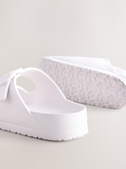 White EVA Beach Double Strap Flat Sliders - Image 8 of 8