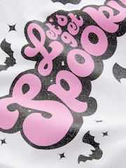 White Cropped Halloween Graphic 100% Cotton T-Shirt (3-16yrs) - Image 4 of 4