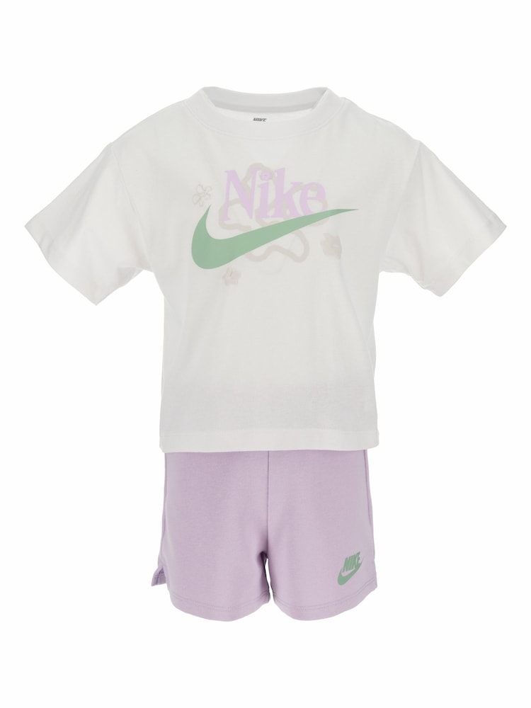 Nike Purple Little Kids Wild Flower Top and Shorts Set - Image 1 of 5
