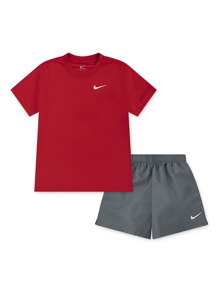 Nike Grey Little Kids DriFIT T-Shirt and Woven Shorts Set - Image 1 of 5