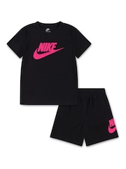 Nike Black Little Kids Club T-Shirt and Shorts Set - Image 1 of 4