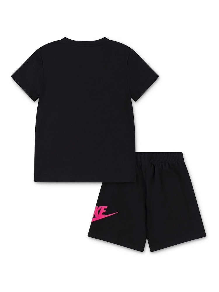 Nike Black Little Kids Club T-Shirt and Shorts Set - Image 2 of 4