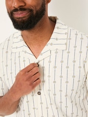 Natural Short Sleeve Truro Printed Jersey Shirt - Image 3 of 5