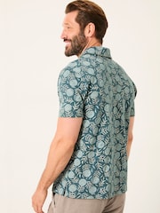 Truro Green Floral Short Sleeve Jersey Shirt - Image 2 of 5