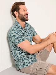 Truro Green Floral Short Sleeve Jersey Shirt - Image 4 of 5