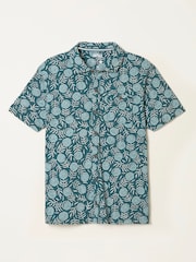 Truro Green Floral Short Sleeve Jersey Shirt - Image 5 of 5