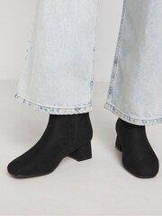 JD Williams Black Low Block Heel Ankle Boots In Wide Fit - Image 3 of 4