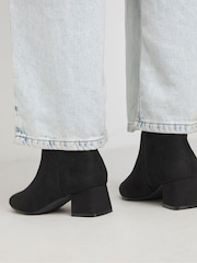 JD Williams Black Low Block Heel Ankle Boots In Extra Wide Fit - Image 2 of 4
