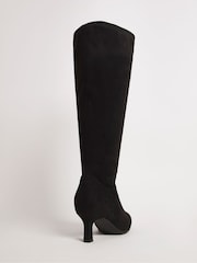 JD Williams Black Kitten Heel High Leg Boots in Extra Wide Fit Super Curvy - Image 4 of 4